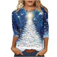 thumbnail image 2 of Pyhlmscde Blouse de Noël Imprimée à Manches Longues pour Femmes, Tenues d'Automne pour Femmes, Blouses de Noël pour Femmes, Chemises de Noël pour Femmes, 2 of 5