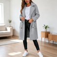 thumbnail image 4 of KICILVS Long Sherpa Jacket Women Fuzzy Button-Down Coat with Pockets Notched Collar Warm Winter Outerwear for Casual, 4 of 7