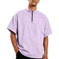 thumbnail image 2 of Golf Shirts for Men Quarter Zipper Relaxed Fit Drop Shoulder Summer Tee Classic Breathable Comfy Solid Workout Casual Tops, 2 of 7