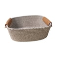 thumbnail image 3 of Cesta de almacenamiento tejida de algodón, cesta de picnic ligera para frutas y bocadillos en el jardín Gris S, 3 of 8