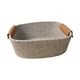 thumbnail image 3 of Cesta de almacenamiento de algodón tejida cesta de picnic decoración del hogar elegante cesta de fruta cesta de picnic para aperitivos sándwiches pan Gris S, 3 of 8
