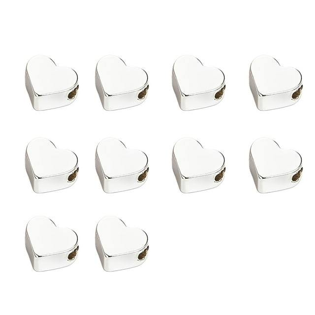 Qarigey 10X con cuentas de corazón espaciador DIY Prop cobre mano de obra fina superficie lisa multicolor sin rebabas dulce regalo Ropa, zapatos y accesorios Miscelánea Blanco K