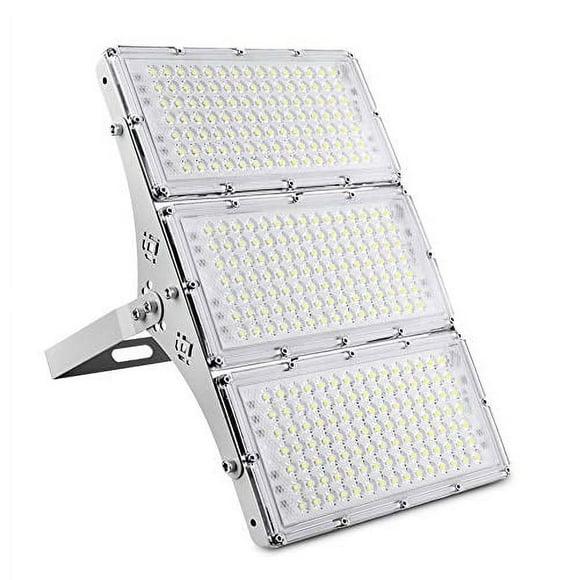 CHARON Lumière d'Inondation LED 300W, 24000LM Super Lumineuse Lumières de Sécurité Extérieures avec Angle d'Éclairage Plus Large, 6000K Lumière du Jour Blanche, IP66 Étanche Éclairage Extérieur pour Garage, Jardin, Pelouse, Cour, Parking