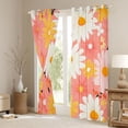 thumbnail image 3 of Feelyou Orange Groovy Floral Blackout Curtains Set of 2 (52x84 Each) for Kids, Kawaii Plant Botanical Window Curtains, Cute Cartoon Daisy Curtains and Drapes, Living Room Curtains Decor, 3 of 6