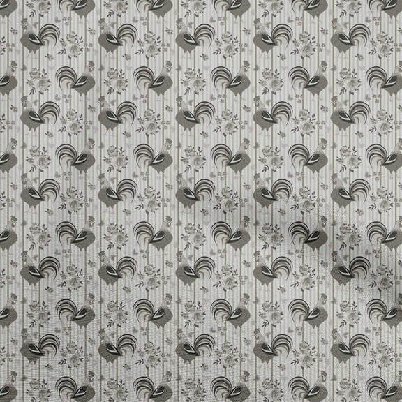 oneOone Polyester Spandex Gray Fabric Birds Rooster Dress Material Fabric Print Fabric By The Yard 56 Inch Wide