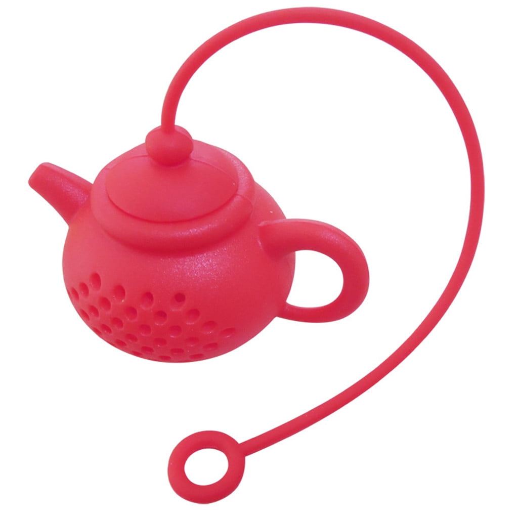 Durable Teapot-Shape Tea Infuser Diffuser Strainer Silicone Tea Bag Leaf Filter 