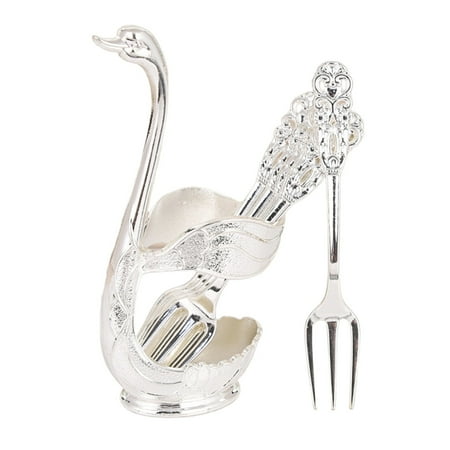 

6 Pcs Swan Fork Coffee Spoon Holder Hollow Home Decoration Fruit Dessert Room