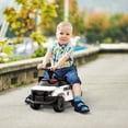 thumbnail image 3 of Aosom Kids Ride On Sliding Car with Hidden Under Seat Storage, Ride On Police Car for Toddler with Megaphone, Anti Dumping Device, Removable Backrest, Foot-to-Floor Design, White, 3 of 10