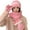 Pink, variant on Xfvqtps 3PCS Womens Hat Scarf Gloves Three-Piece Set Knitted Simplicity Fashionable All-Match Ear Protection Pullover Warm Winter Hat Mitten Scarf Set Purple