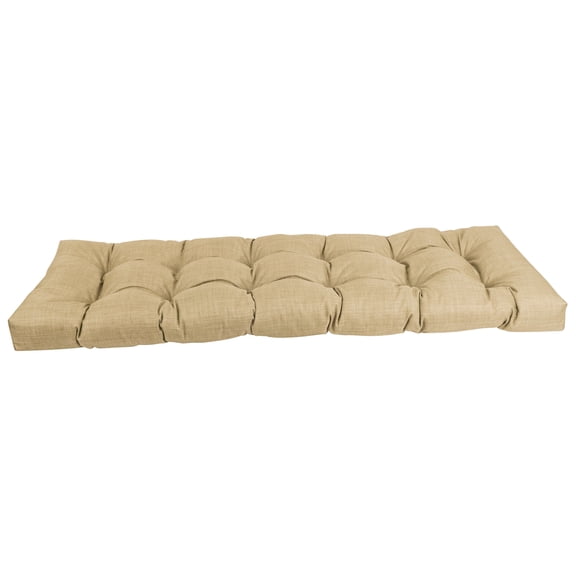 60-inch by 19-inch Tufted Solid Outdoor Spun Polyester Loveseat Cushion Tan-Color