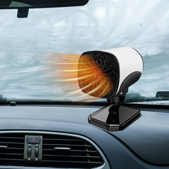 FACULX Chauffage de Voiture 120W Portable à Chauffage Rapide Auto Chauffage de Voiture Désembueur Désembueur de Pare-Brise Chauffage de Pare-Brise d'Automobile à Brancher Rotation 359 (12V)