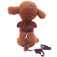 thumbnail image 1 of Cute Solid Color Mini Wings Nylon Pet Harness Chest Strap Dog Cat Lead Leash, Brown S, 1 of 5