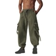 thumbnail image 1 of Handshe Men's Solid Color Work Pants with Functional Design Durable Everyday Casual Wear, 1 of 6