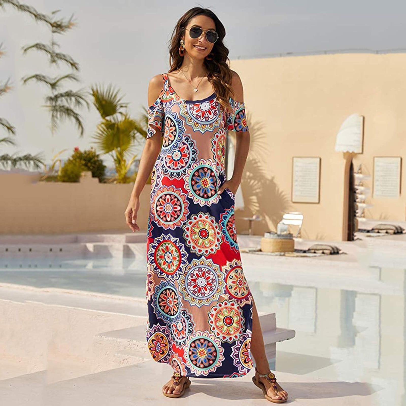 2023 Summer Womens Casual Blue Maxi Dress With Fashionable Strap Map Print,  Digital Printing, And Street Style Long Vestidos For A Chic Look From  Maoxuewang, $18.72 | DHgate.Com