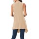 thumbnail image 3 of ICHUANYI Clearance Women's Sleeveless Draped Open Front Cardigan Vest Asymmetric Hem Blouse Tops(Khaki, XL) ICHUANYI WER2023081204841, 3 of 4