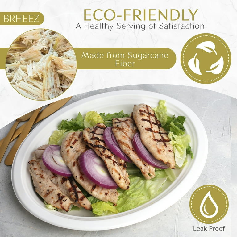  Hefty EcoSave Disposable Oval Platters, Made from