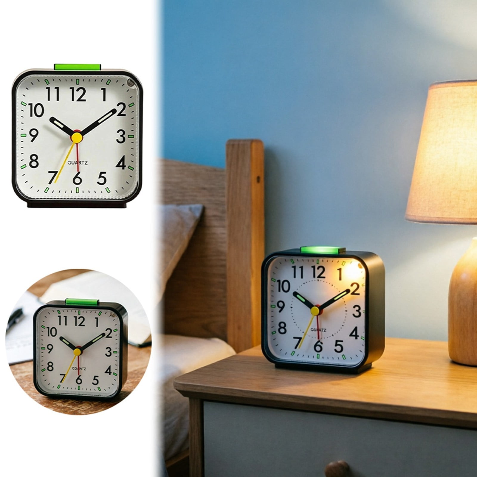 Quiet Sweep Digital Alarm Clock Large High Contrast LED Snooze Adjustable Night Light ABS Lightweight Bedroom Desktop Clock