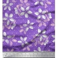 thumbnail image 1 of Soimoi Purple polyester Crepe Fabric Dot & Floral Printed Fabric 1 Yard 52 Inch Wide, 1 of 1