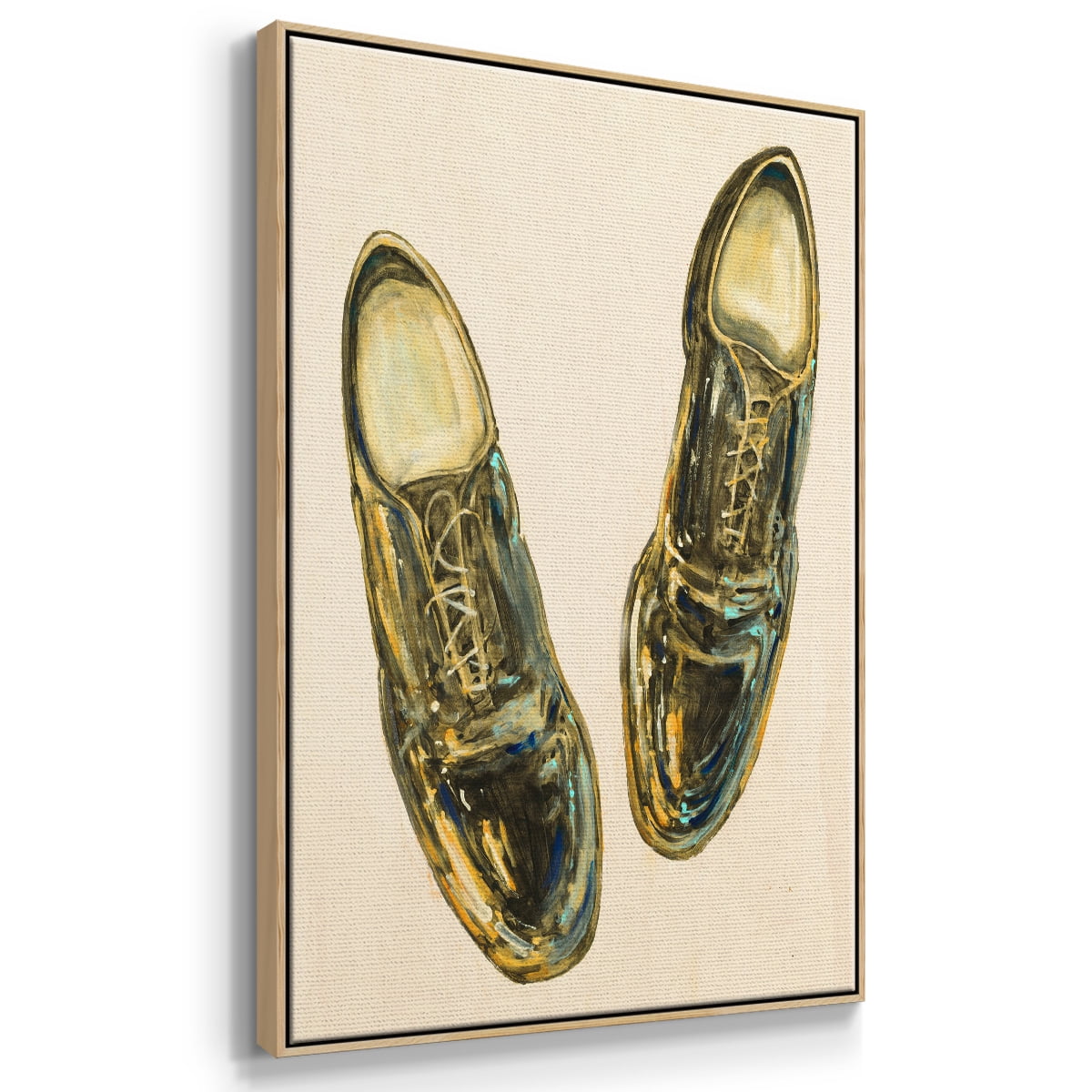 The Shoe Fits I V1 Framed Premium Gallery Wrapped Canvas - Ready to Hang - 27 x 41 - Natural Wood Floating Frame