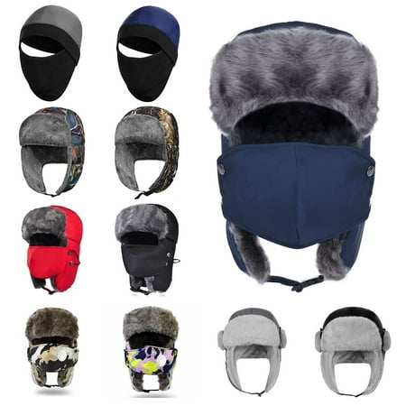 Winter Hat-Fitbest Winter Hunting Hat Trooper Trapper Hat-Vbiger Eskimo Hat Ear Flap Cap with Detachable Windproof Mask
