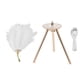 thumbnail image 1 of Lámpara de mesa de plumas, luz de escritorio de plumas de avestruz recargable por USB con trípode dorado para dormitorio, 40 Uds. De plumas artificiales, 1 of 8