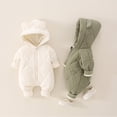 thumbnail image 4 of Chenyin Infant Baby Boys Girls Snowsuit Winter Hooded Bodysuit Warm Jumpsuit Outerwear Newborn Fleece Onesies Cartoon Romper for 0-18 Months, 4 of 9