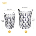 thumbnail image 4 of KLL Blue Leaves Waterproof Foldable Laundry Hamper Bucket with Handles for Storage Bin,Kids Room,Home Organizer (Small ), 4 of 7