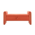 thumbnail image 6 of GZXS Upholstered Storage Bench with Arms and Gold Metal Trim Strip, Modern Teddy Entryway Bench Bed Ottoman, Easy Assembly, 53.54"L x 20.86"W x 25.2"H, Orange, 6 of 8