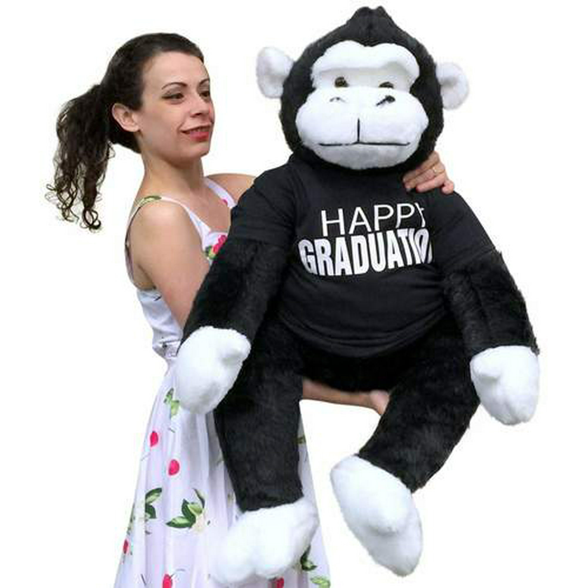 Big Plush Happy Graduation Giant Stuffed Gorilla 40 Inch Soft Plush Monkey Made in USA