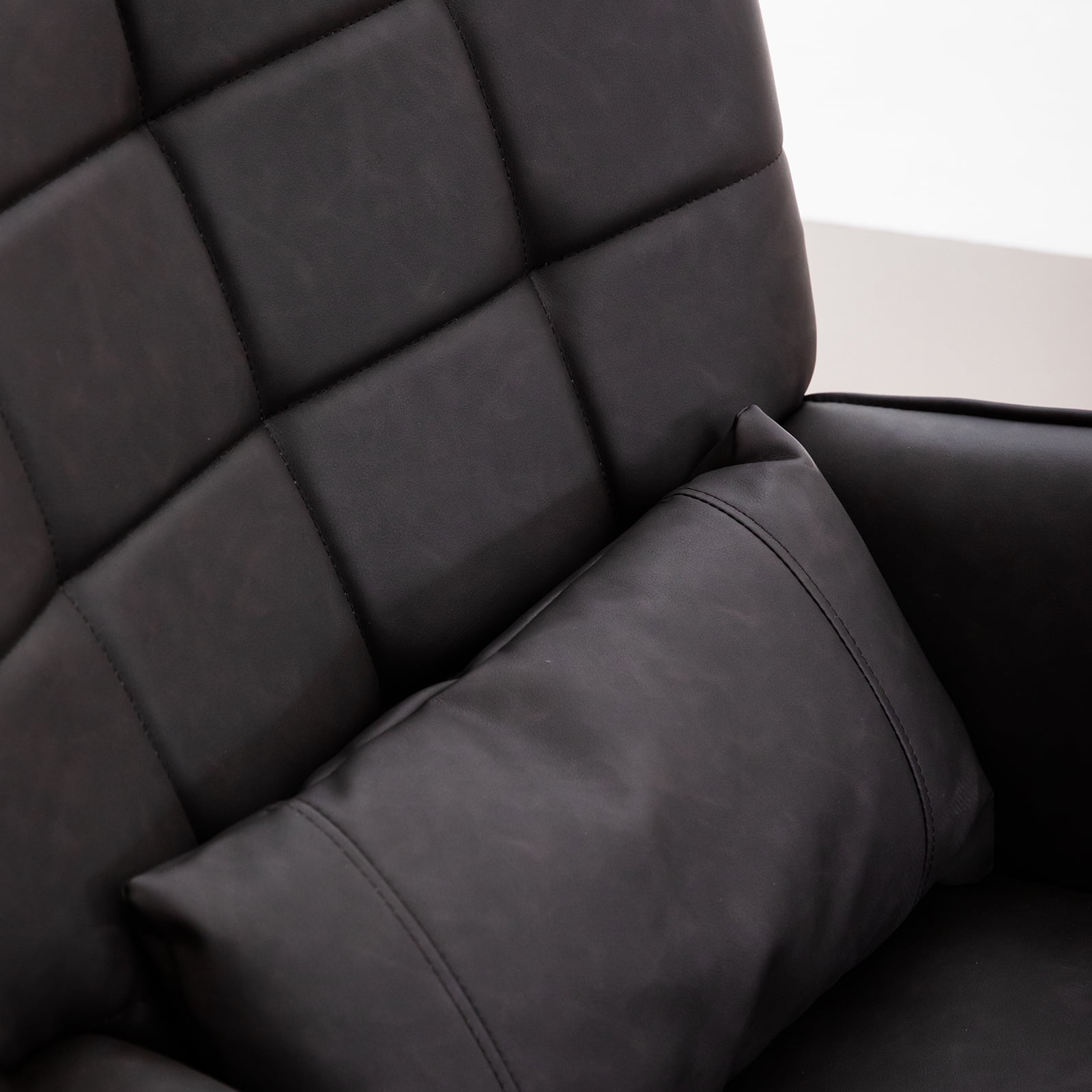 Leather Armchair, Modern Accent Chair with Metal Legs and Soft Padded, Sofa Chairs for Home Office,Bedroom,Dining Room,Grey