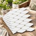 10 Sheets Peel and Stick Wall Tile Pure White Mixed Metal for ...