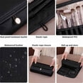 thumbnail image 3 of Leather Makeup Brush Case, Professional Makeup Organizer Roll Bag for Travel, Black, 3 of 7