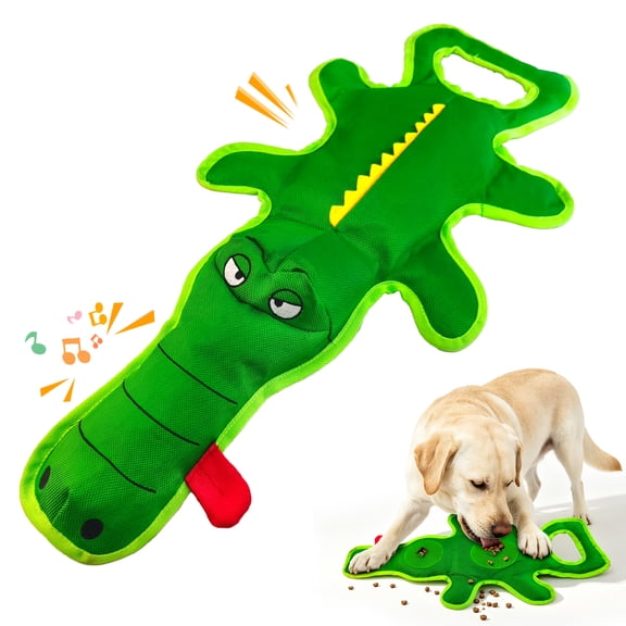 Extra-Long 24" Indestructible Dog Toy for Aggressive Chewers – Heavy-Duty Tug Dog Toy with Built-in Squeaker & Treat-Hiding Base, Great for Large Breeds, Dental Health, and Boredom Relief