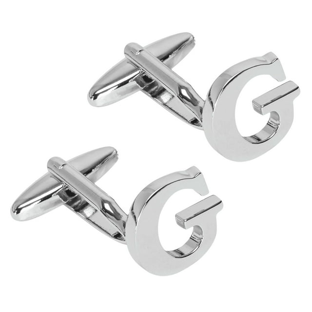 BodyJ4You 2PC Cufflinks Personalized Initials Letter G Men's Button Shirt Business Gift