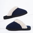 thumbnail image 2 of Ticikt Ladies Fashion Winter Insulation Closed Toe Flat Bottom Soft Slippers,Color:Navy,Size:9.5, 2 of 9