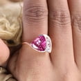 thumbnail image 4 of CHIRAGEMSJEWEL 12MM / 8 ct Pink Sapphire Engagement Ring, September Birthstone Women Diamond Jewelry Christmas Gift for Love, 4 of 7