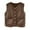 Brown, variant on Bovxnpu Women's Fleece Vest Home Clothes Warm Sleeveless Jacket Lightweight Coats with Pockets Fall Outerwear Women's Winter Solid Color Fleece Lined Button Front Sleeveless Vest Warm Homewear
