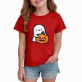 thumbnail image 2 of xaweyi Cute Cartoon Printed Halloween T Shirt for Girls Crew Neck Short Sleeve Casual Youth Holiday Outfit Top, 2 of 6