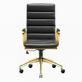 thumbnail image 2 of CAROCC High Back Executive Office Chair with Armrest Adjustable Swivel Chair in Durable Vegan Leather Modern Gold Office Chair Ergonomic Desk Chair for Extra Back & Lumbar Support, 2 of 8