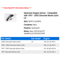 thumbnail image 2 of Upstream Oxygen Sensor - Compatible with 1997 - 2003 Chevy Monte Carlo LS 1998 1999 2000 2001 2002, 2 of 2