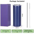 thumbnail image 5 of 8 Pack 20 oz Skinny Straight Tumbler Bulk, Stainless Steel Double Wall Insulated Tumblers with Lids and Straws, 20 oz Slim Travel Cup for Drinks Coffee Water, Diy Gift Tumbler, Navy Blue, 5 of 6