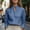 Blue women fall long sleeve blouses a1, variant on Women Fall Winter High Neck Long Sleeve Button Down Blouses Elegant Business Work Tops for Women Cute Trendy Office Dressy Shirts with Solid Color, Blue L