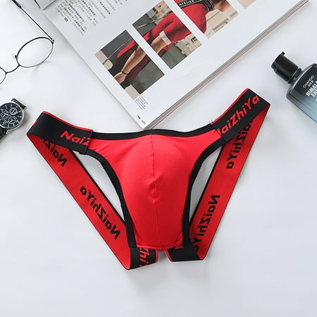 

UDAXB Lingerie Men s Erotic Panties Thong Sexy Low Waist Cotton Breathable T-Pants Bladder Breathable Double Thong