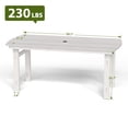 thumbnail image 6 of Ciokea 66" Outdoor Dining Table with Umbrella Hole HDPE Rectangle Patio Table for 6 Patio Furniture Garden Backyard White, 6 of 6