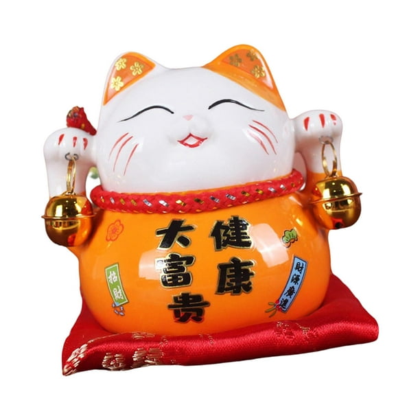Chinese Style Lucky Cat Animal Sculpture Blessing Ornament Collectible Kitten  Figurine Toy for Desktop Living Room Business Gifts StyleC 
