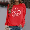 thumbnail image 1 of Fartey 2025 Chandail en Molleton pour Femmes Saint-Valentin Décontracté Manches Longues Col Rond Chandail Mignon Graphique Mode Vacances Chandails en Molleton Rouge, 1 of 4