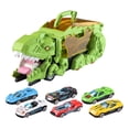 thumbnail image 4 of Pista deslizante para vehículo de deglución de dinosaurios, recuerdo de fiesta, transporte de golondrinas de dinosaurios Verde con 6 coches., 4 of 9