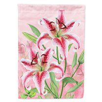 Carolines Treasures BB7446CHF Pink Lillies Flag Canvas House Size Large multicolor