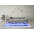 thumbnail image 3 of Ahgly Company Machine Washable Indoor Round Abstract Blue Modern Area Rugs, 7' Round, 3 of 4