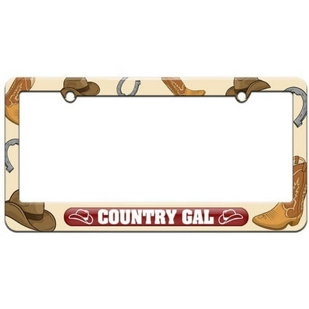 Cowboys 3d License Plate - Country Gal, Cowgirl Cowboy Hat License Plate Tag Frame, Multiple Colors